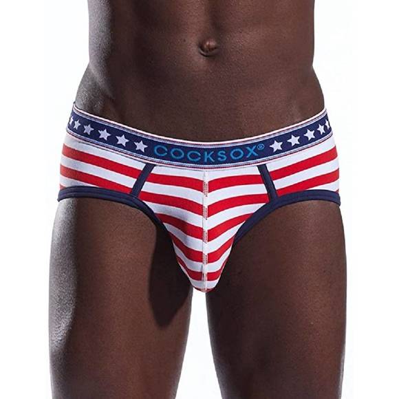NEW COCKSOX men's contour pouch sports brief in liberty stripe - Picture 1 of 1
